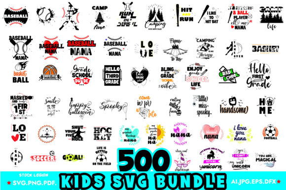 500 Kids Bundle: A Graphic Asset for Playful Branding