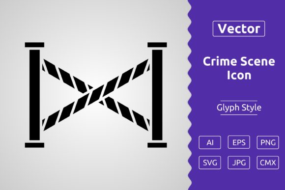 Crime Scene Glyph Icon for Bold Branding