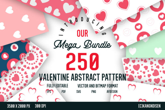 MEGA BUNDLE VALENTINE ABSTRACT PATTERN Graphics for Selling
