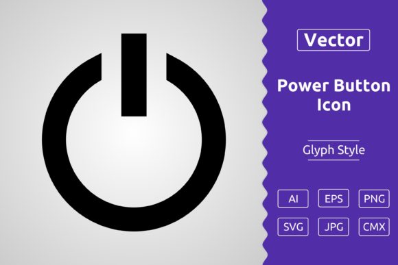 Power Button Glyph Icon for Modern Branding