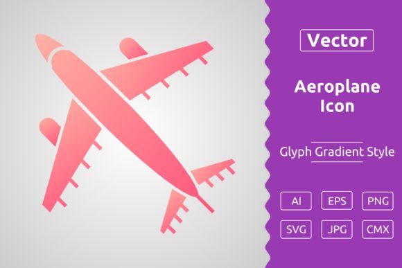 Vector Aeroplane Gradient Icon Graphics