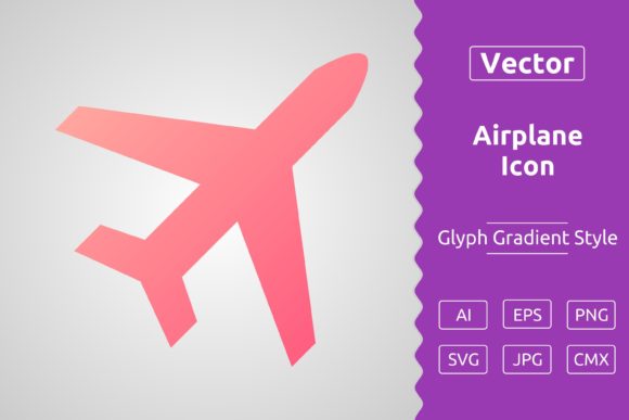 Vector Airplane Gradient Icon for Modern Branding