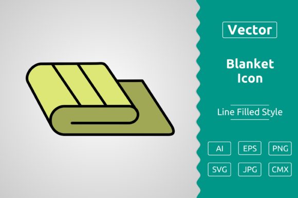 Vector Blanket Filled Outline Icon Graphics