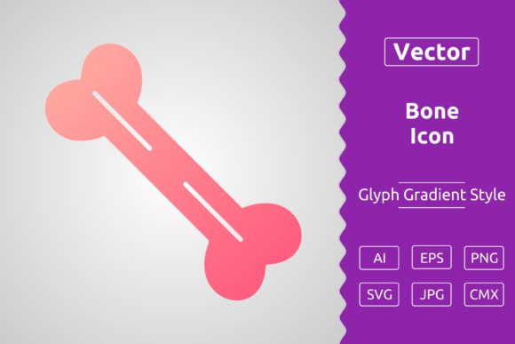 Vector Bone Gradient Icon Graphics for Local Branding