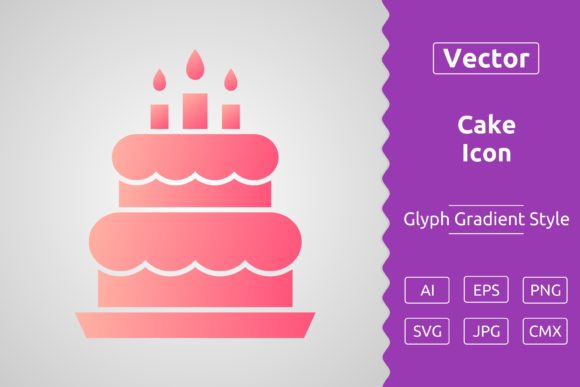 Vector Cake Gradient Icon Graphics for Modern Web Design
