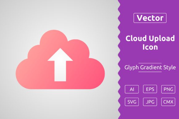 Vector Cloud Upload Gradient Icon for Modern Branding
