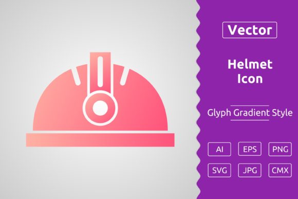 Vector Construction Helmet Gradient Icon Graphics