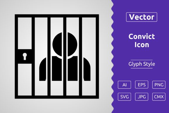 Vector Convict Glyph Icon Graphics