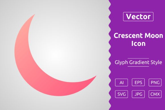 Vector Crescent Moon Gradient Icon