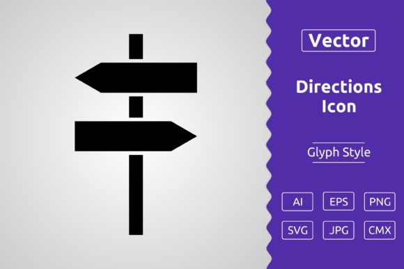 Vector Directions Glyph Icon
