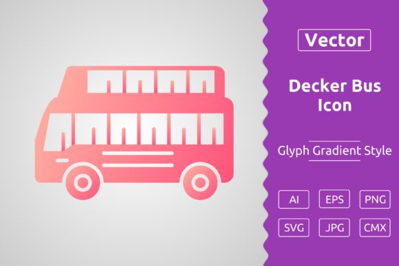 Vector Double Decker Bus Gradient Icon for Modern Design