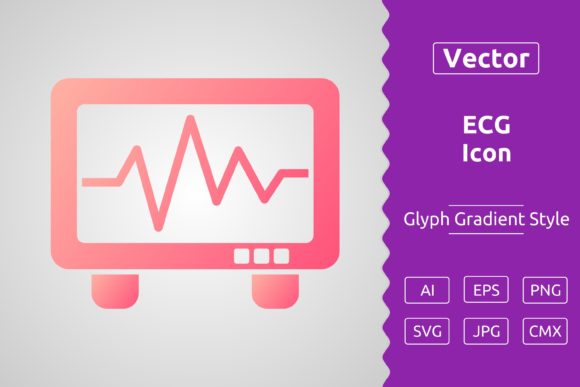 Vector ECG Gradient Icon Graphics