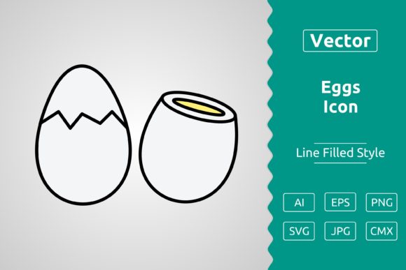Vector Eggs Filled Outline Icon Graphics