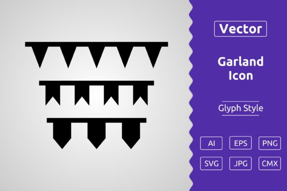 Vector Garland Glyph Icon Graphics
