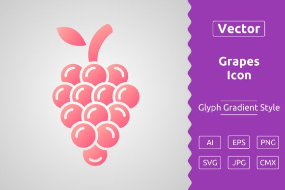 Vector Grapes Gradient Icon for Modern Graphics