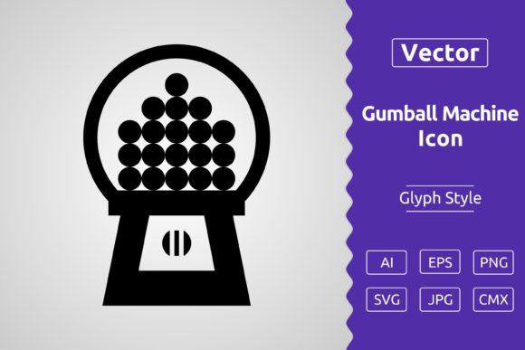 Vector Gum Ball Machine Glyph Icon