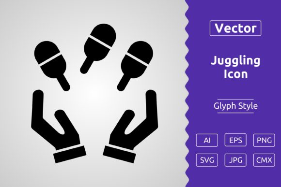 Vector Juggling Glyph Icon