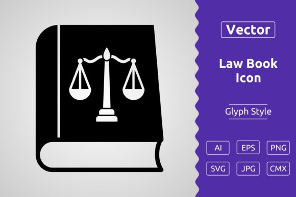 Vector Law Book Glyph Icon