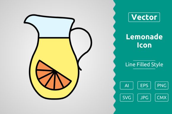 Vector Lemonade Filled Outline Icon Graphics