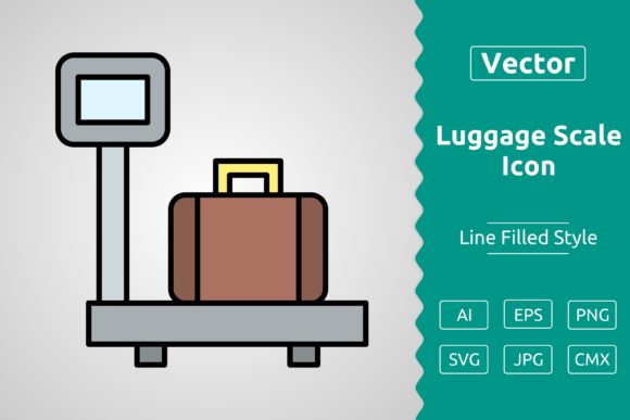 Vector Luggage Scale Filled Outline Icon