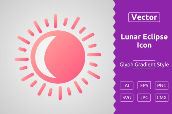 Vector Lunar Eclipse Gradient Icon Graphics