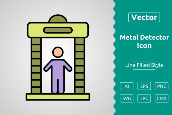 Vector Metal Detector Filled Outline Ico for Digital Sellers