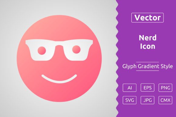 Vector Nerd Gradient Icon: A Graphic Design Asset for Modern Branding