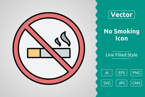 Vector No Smoking Filled Outline Icon for Modern Branding