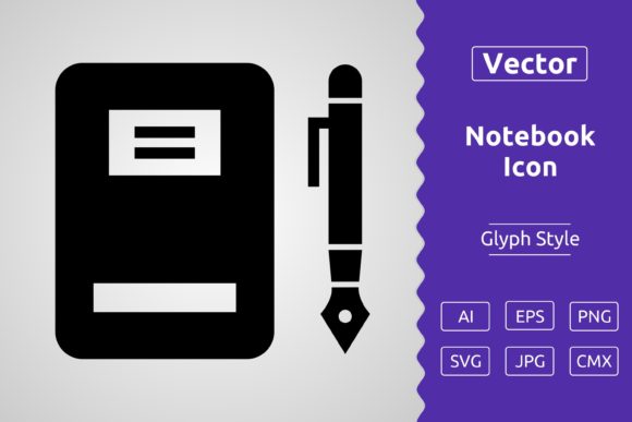 Vector Notebook Glyph Icon Graphics