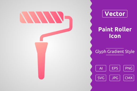 Vector Paint Roller Gradient Icon Graphics