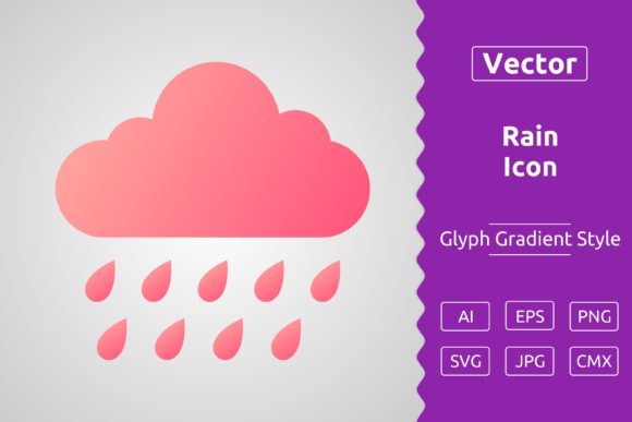 Vector Rain Gradient Icon: A Modern Graphic Design Asset