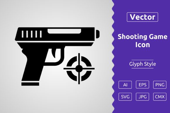 Vector Shooting Game Glyph Icon for Modern Branding