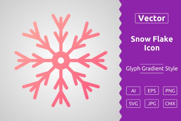 Vector Snow Flake Gradient Icon for Modern Graphics