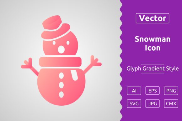 Vector Snowman Gradient Icon Graphics
