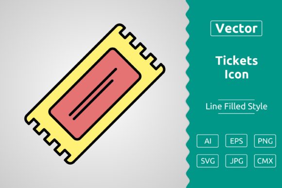 Vector Tickets Filled Outline Icon Graphics
