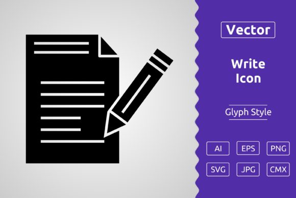 Vector Write Glyph Icon